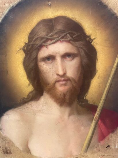 null Christ à la couronne d'épine
Huile sur toile
19ème
61 x 50 cm
Accidents
