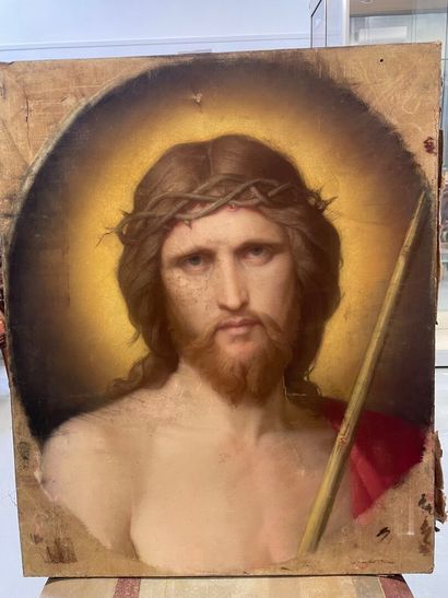 null Christ à la couronne d'épine
Huile sur toile
19ème
61 x 50 cm
Accidents