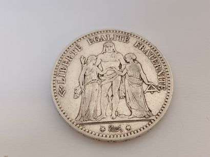 null 1 pièce de 5 francs en argent "Hercule" 1875, Paris