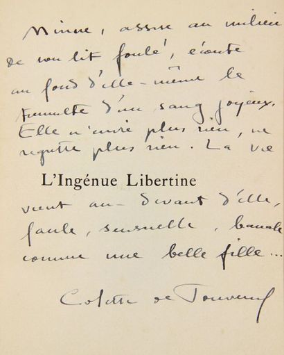 null COLETTE. L'INGENUE LIBERTINE. Illustré de 35 compositions de Chas-Laborde. Paris,...