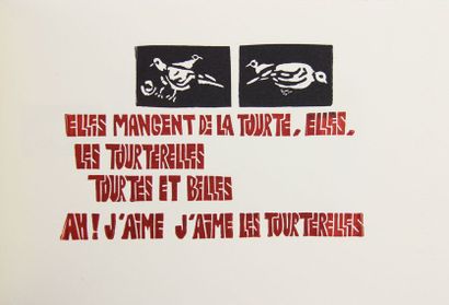 QUENEAU (Raymond) LES TOURTERELLES. Linogravures de Claude Stassart-Springer. Vezelay,...