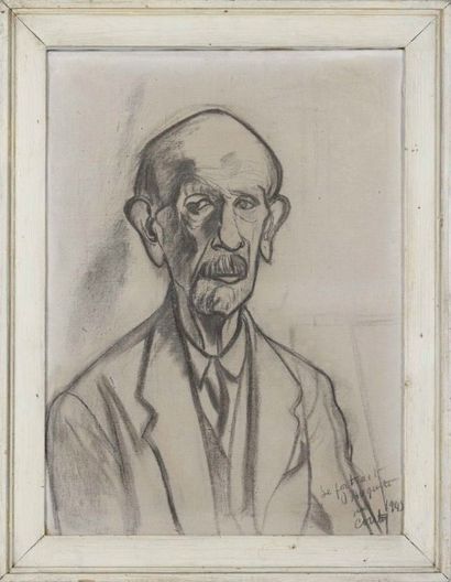 Jean COUTY (1907-1991) Portrait d'Auguste Huile sur toile, signé, titré et daté en...