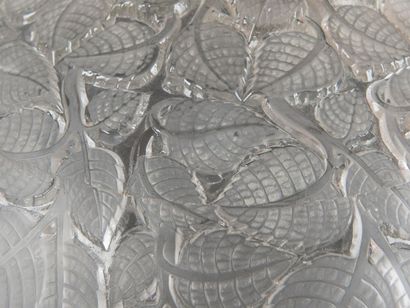 RENE LALIQUE (1860-1945) Paire d'appliques en verre moulé-pressé à décor floral stylisé....