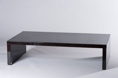 null Table basse laquée noir, travail des années 70