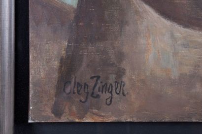 Oleg ZINGER (1910-1998) Homme en buste huile sur toile. Signé en bas à gauche. 64...