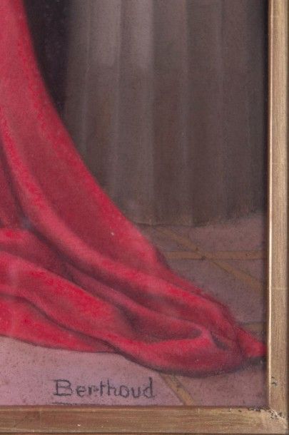 Paul François BERTHOUD Tableau symboliste en pastel. Signé en bas à droite. 65 x...