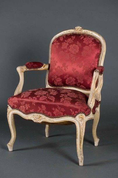 null Paire de fauteuils à dos plats Epoque Louis XV