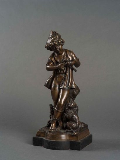 Henri Honoré PLE (1853- 1922) Un futur artiste Epreuve en bronze patiné Signé, fonte...