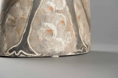 null Jules AGARD (1905-1986) Céramique en terre cuite polychrome. H.35cm (13,77 in),...