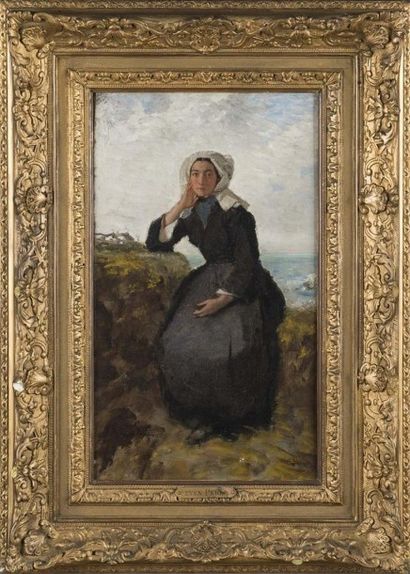 François FEYEN-PERRIN (1826-1888) Femme devant...