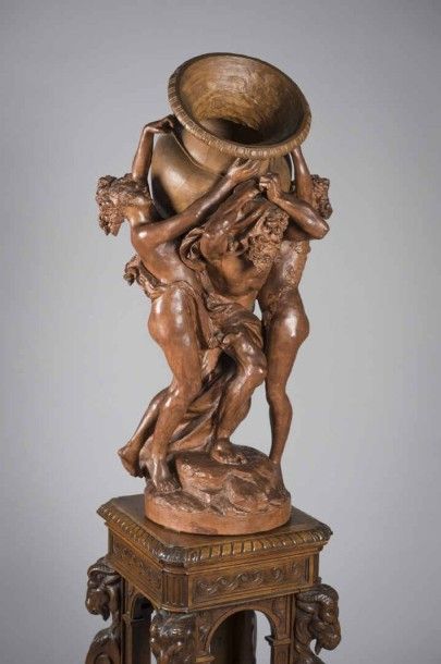 null Albert Ernest CARRIER-BELLEUSE ( 1824-1887) Bacchus et deux nymphes Epreuve...