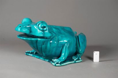 null Clément MASSIER (1844-1917) à Golfe-Juan Épreuve en céramique émaillée turquoise...