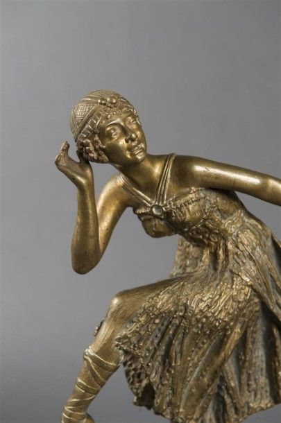 null Dimitri CHIPARUS (1886-1947) Danseuse faisant une pointe Epreuve en bronze à...