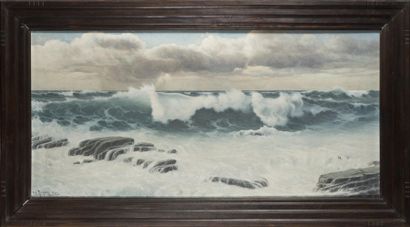 null Édouard MANDON (1885-1977) Tableau Marine Huile sur toile signée et datée 1940...