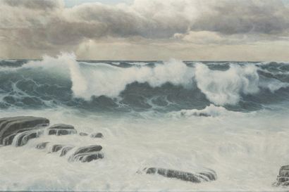 null Édouard MANDON (1885-1977) Tableau Marine Huile sur toile signée et datée 1940...