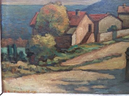 null Claudius LINOSSIER (1893-1953) Huile sur panneau paysage Signée en bas à gauche...