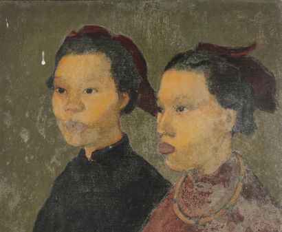 null J GILARDONI (XXème siècle) Deux vietnamienne Huile sur toile SIgnée en bas à...