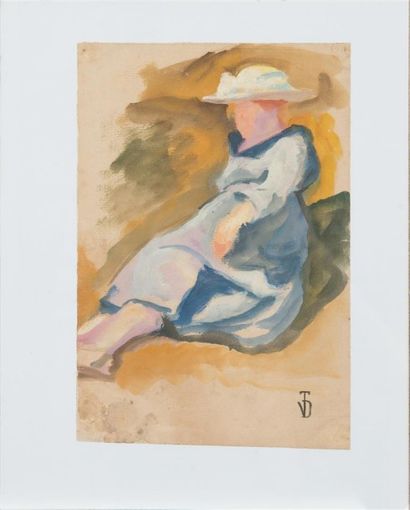 null Victor François Eugène DUPONT (1873-1941) Suite de cinq oeuvres : 3 aquarelles,...