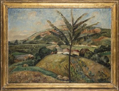 null Émile DIDIER (1890-1965) Paysage méditerranéen huile sur toile Signée en bas...