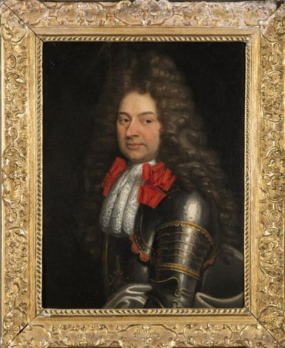 null Ecole française du 18ème siècle Portraits formant pendant: homme en perruque...
