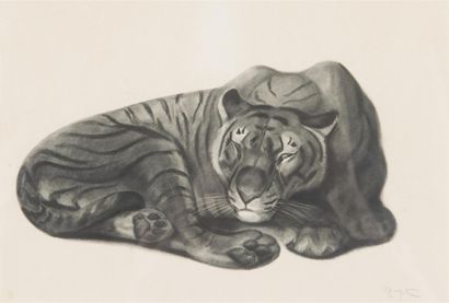 null Georges-Lucien GUYOT (1885-1937) : Tigre Gravure sur papier Signé en bas à droite...