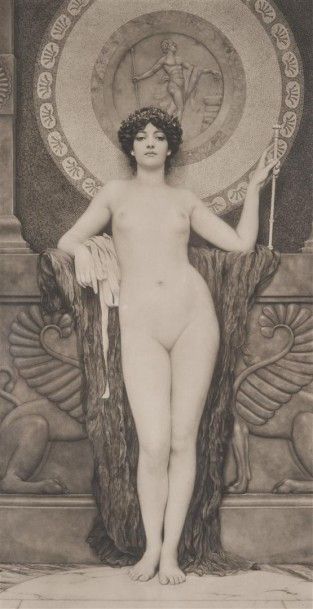 null John William GODWARD (1861-1922) Campaspe Gravure représentant une femme nue...