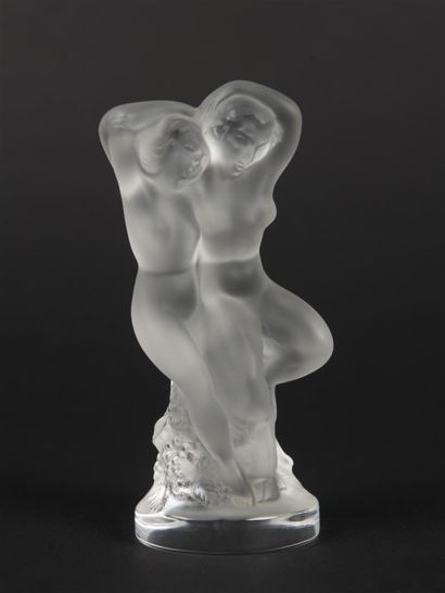 null LALIQUE. Sculpture en cristal satiné. Faune. Vers 1950. H : 14 cm