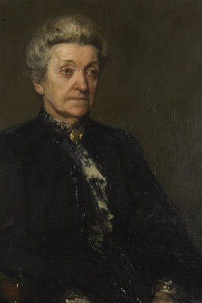 null Anonyme vers 1880 Portrait de dame âgée Toile Non signé