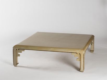 null TRAVAIL FRANÇAIS 1940 Table basse de style néoclassique en laque naturelle gris...