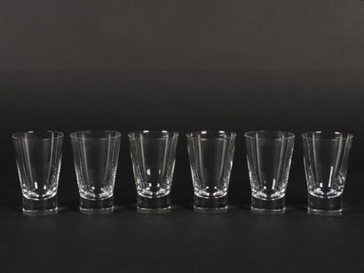 null Goran HONGELL (1902-1973) Suite de six verres modèle Aarne en verre soufflé...