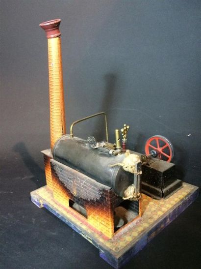 null Machine à vapeur avec chaudière horizontale L: 20, l:20, H: 29 cm