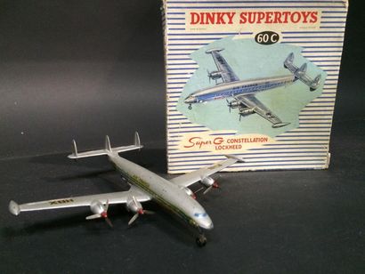 null DINKY SUPERTOYS avion Super G Constellation Lockheed très bon état dans boi...