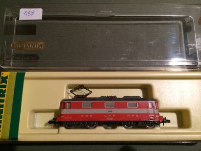 null MINITRIX N locomotive rouge SBB FFS, réf 2071, tbe dans boite
