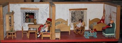 null 2 pièces maison de poupée année 1960/1970 fabrication artisannale : chambre...