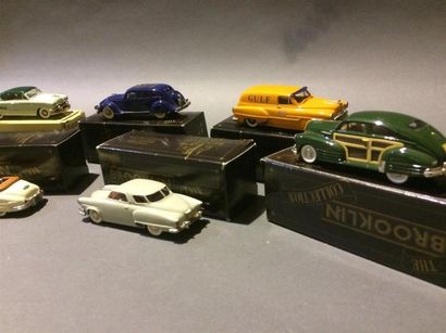 null BROOKLIN MODELS lot de 6 véhicules, made in England: Chrysler Air flow, Buick,...