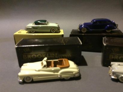 null BROOKLIN MODELS lot de 6 véhicules, made in England: Chrysler Air flow, Buick,...