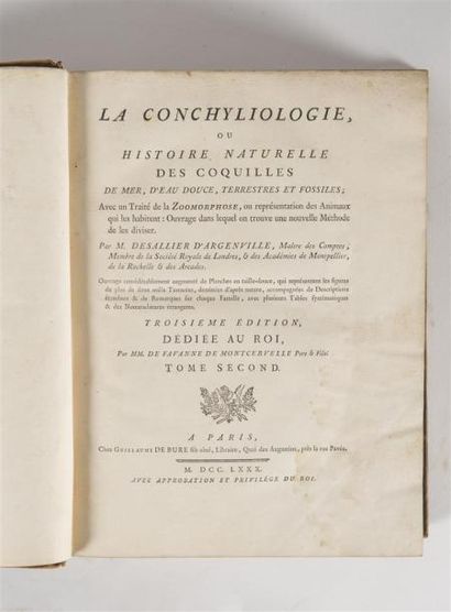 null DESALLIER d'ARGENVILLE (Antoine-Joseph), LA CONCHYLIOLOGIE OU HISTOIRE NATURELLE...