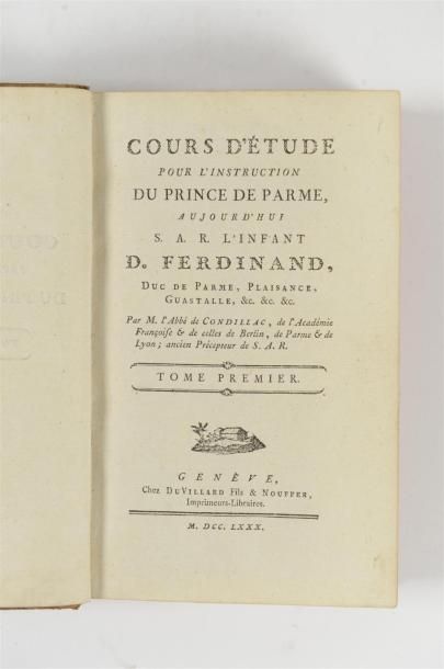 null CONDILLAC (Abbé Etienne Bonnot de), COURS D'ETUDE POUR L'INSTRUCTION DU PRINCE...