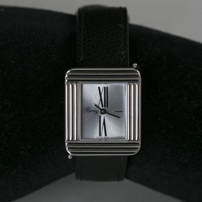 null POIRAY. Signé et numéroté F10249. Montre 'ma première' en acier, cadran argenté...