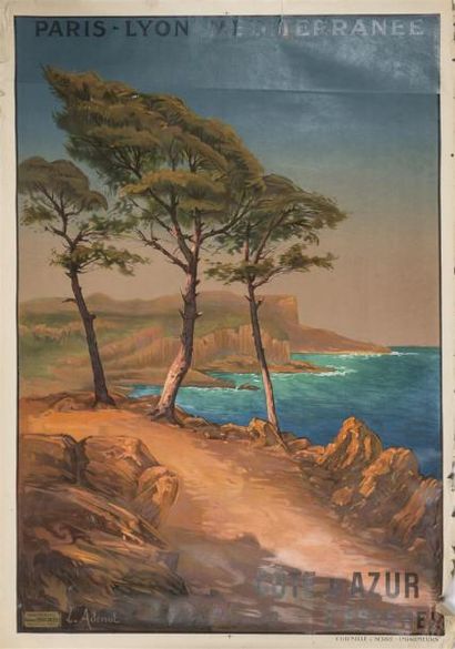 null Laurent ADENOT (1848-1929) Affiche Côte d'Azur. Esterel Imprimerie Cornille...