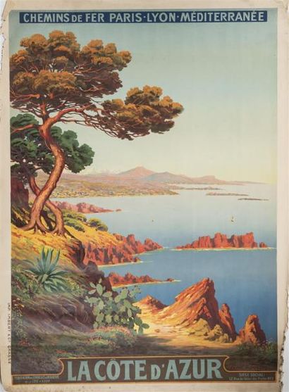 null MOREL DE TANGRY Charles (1857-1930) Affiche La Côte d'Azur Fédération des Syndicats...