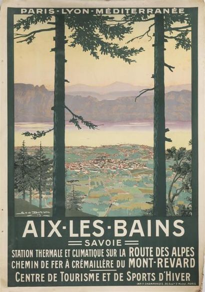 null Géo DORIVAL (1879-1968) Affiche Aix-Les-Bains Imprimerie F. CHAMPENOIS Paris,...