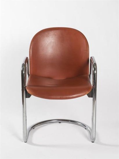 null Afra & Tobia SCARPA (Nés en 1937 et 1935) Suite de quatre chaises modèle Dialogo...