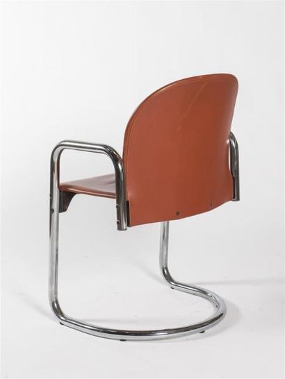 null Afra & Tobia SCARPA (Nés en 1937 et 1935) Suite de quatre chaises modèle Dialogo...
