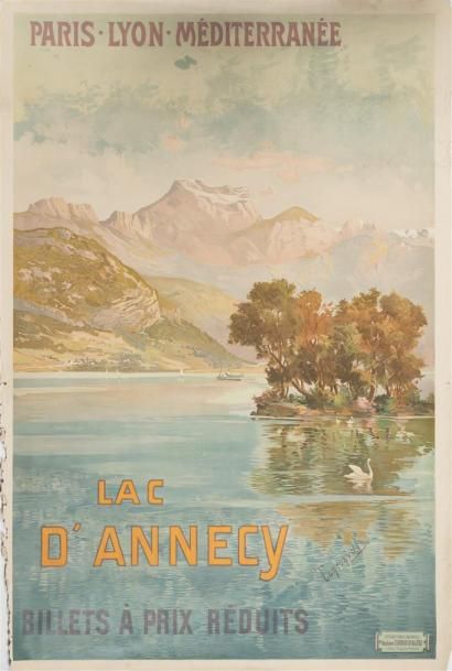 null TANCONVILLE Affiche Lac D'Annecy Ateliers Hugo d'Alési, Paris TBE 105 x 75 cm...