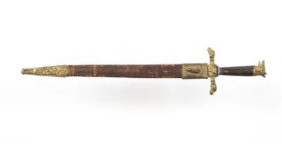 null Couteau de chasse, avec fourreau, milieu XIX° siècle