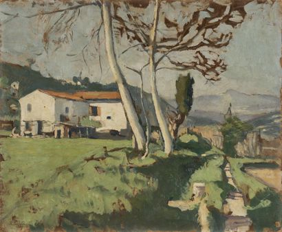 null Hippolyte TAVERNIER (1884-1957)
Paysage de Provence 
Huile sur carton
Signé...
