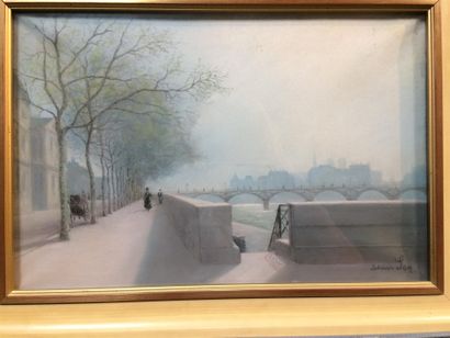 null Johannes SON (1859-1942)
Vue de Paris
Pastel sur papier
Signé en bas à droite
39...