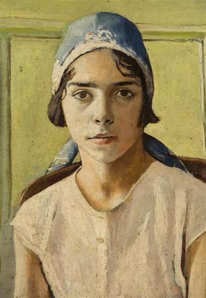 null Hippolyte TAVERNIER (1884-1957)
Portrait de jeune fille au bonnet bleu
Huile...