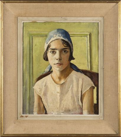 null Hippolyte TAVERNIER (1884-1957)
Portrait de jeune fille au bonnet bleu
Huile...